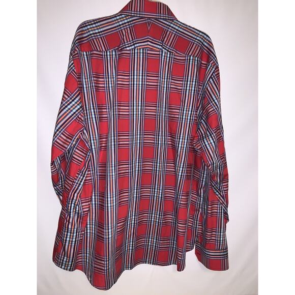 HAWES AND CURTIS Shirt Mens Long Sleeve Red Checkered Print Button Down Sz XXXL - Picture 3 of 6